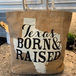 Mudpie Burlap Tote Bag